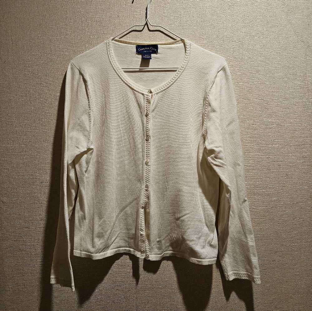 Charter Club Women's Cardigan, Size P/M, Cream